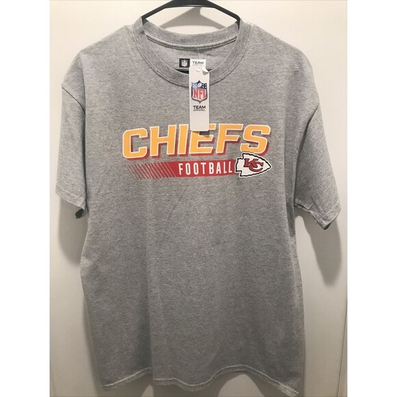 Men’s NFL Kansas City Chiefs T Shirt Short Sleeve Size Large Gray Mahomes Kelce - Picture 1 of 5
